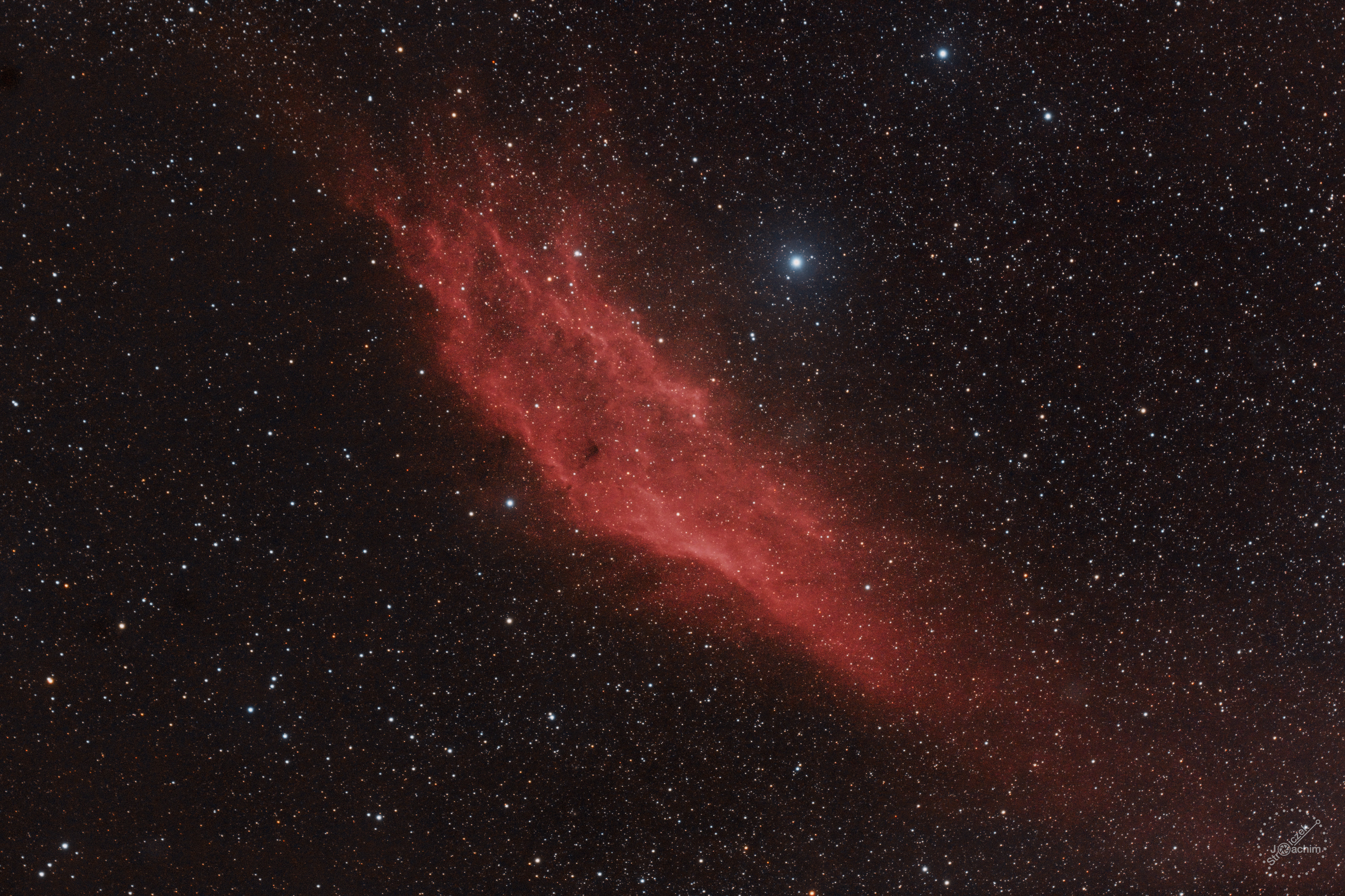 NGC 1499 Kalifornien-Nebel  | 6.11.2020 + 10.12.2021 | Canon 6D | Sharpstar 76 | 63x180s