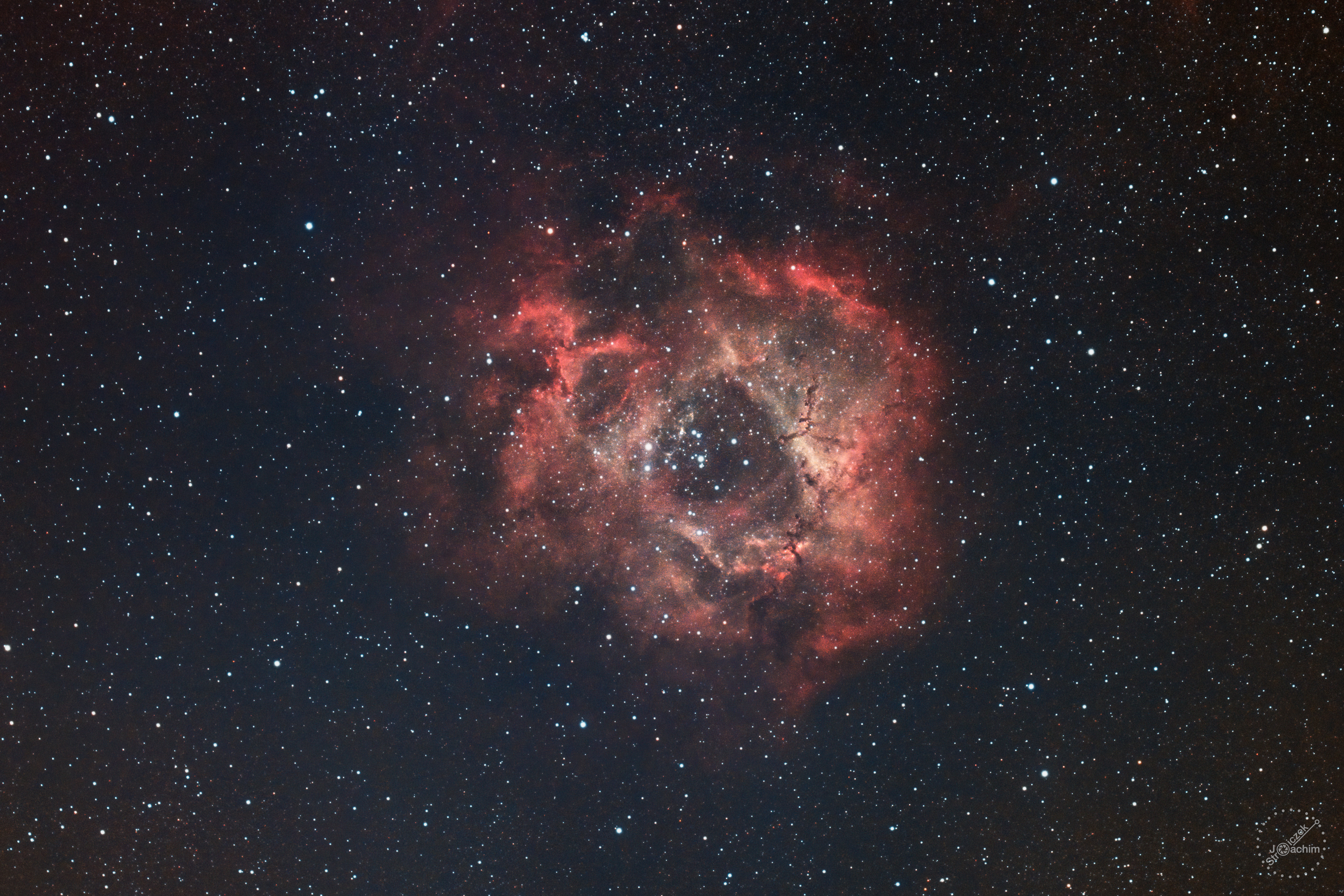 NGC 2237 Rosettennebel | 25.12.2021, 10.1.2022 | Canon 200D | Sharpstar 76 | ISO800, 12x180s + 20x120s  (1 Std.)
