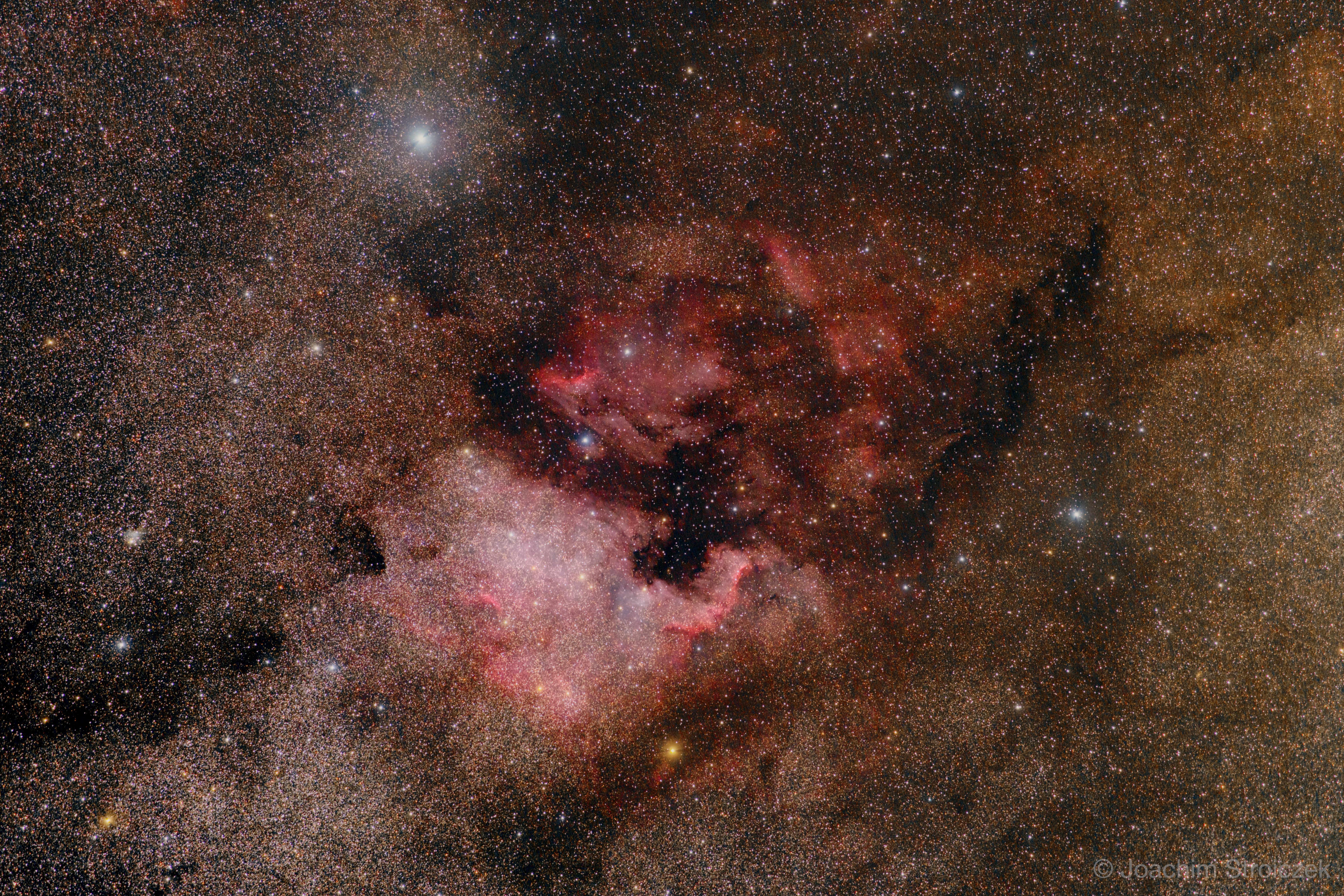 NGC 7000 und IC5070: Nordamerika- und Pelikan-Nebel | 11.8.2021 |Canon 6D | Canon EF 70-200mm | ISO1000, 124x90s