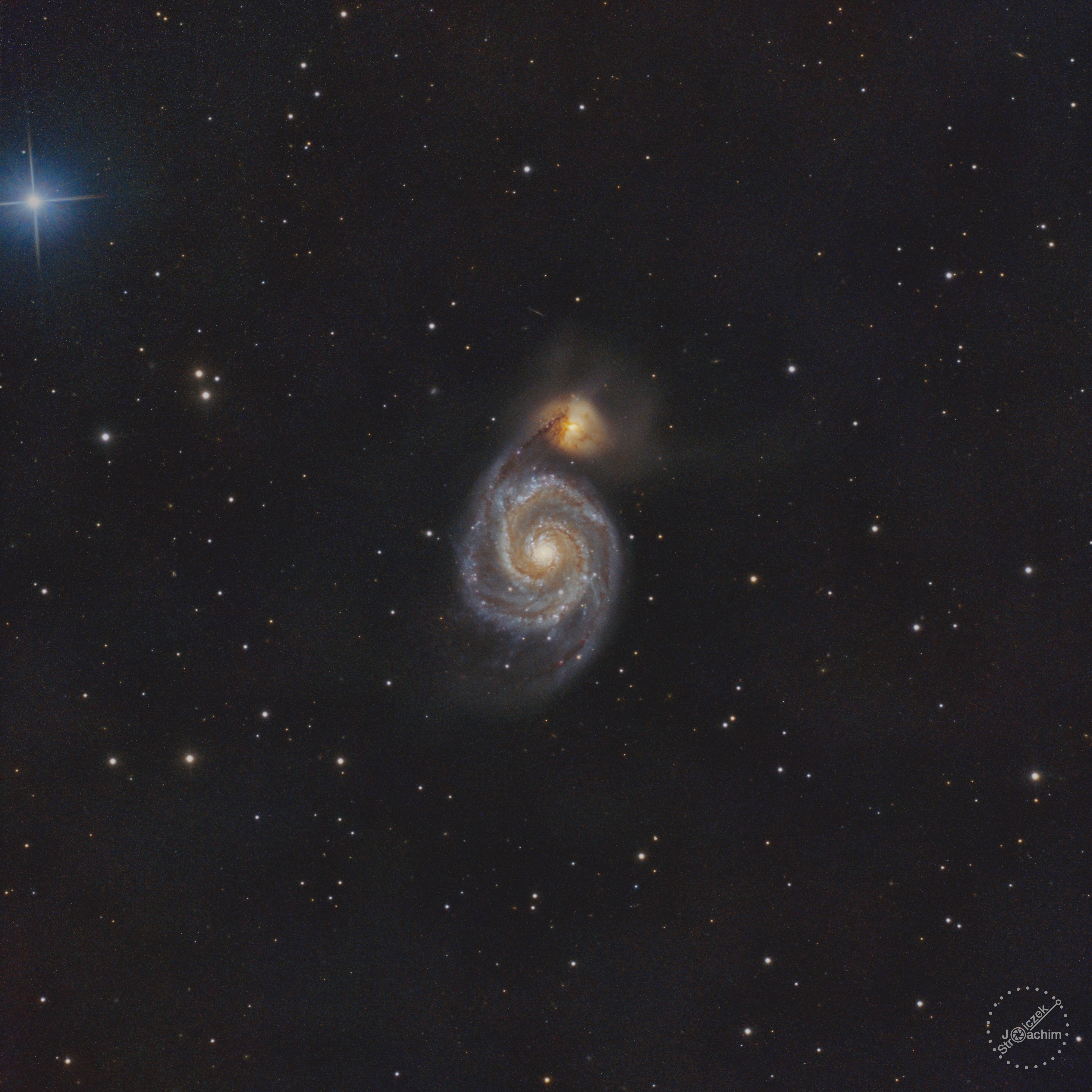 M 51 | 29.4.2023 | ASI533 | Celestron C8N |  40x300s (3 Std.)